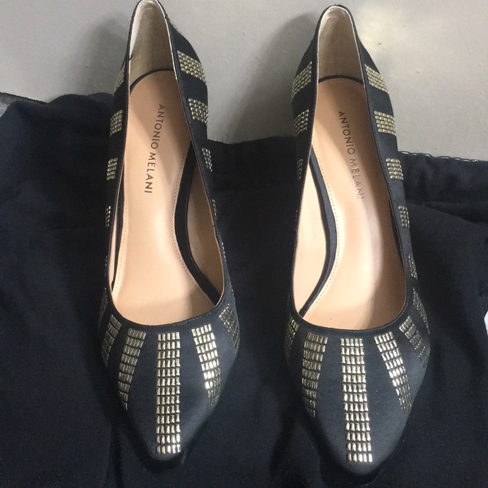 Antonio Melani Satin pumps with gold studs brand new 
#15